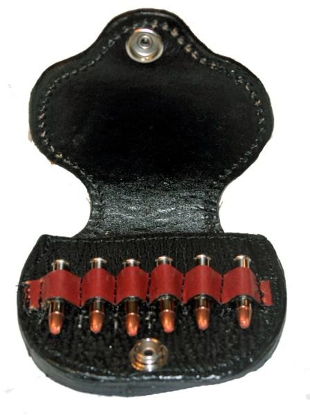 CARTRIDGE POUCH CUSTOM HAND MADE SHARK SKIN 22 CALIBER FOR UP TO 1 3/4 BELT Brown or Black