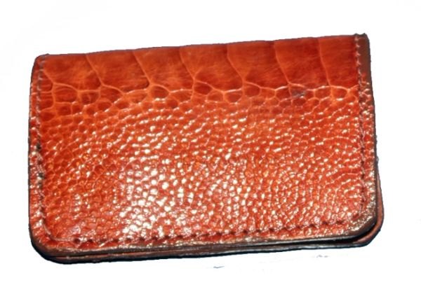 CASE OSTRICH LEG CUSTOM HAND MADE BUSINESS OR CREDIT CARD