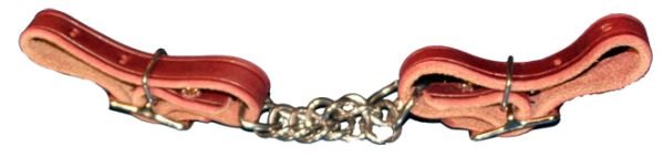 CURB CUSTOM HANDMADE LEATHER CURB WITH STAINLESS TWISTED CHAIN AND BUCKLES