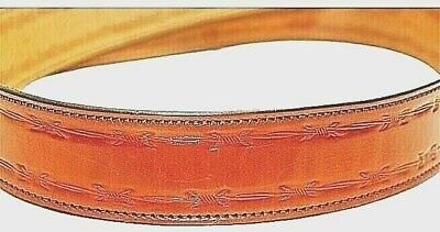 CUSTOM HANDMADE LEATHER GUITAR STRAP/ BARBWIRE DESIGN BY AMERICAN HANDCRAFTED LE