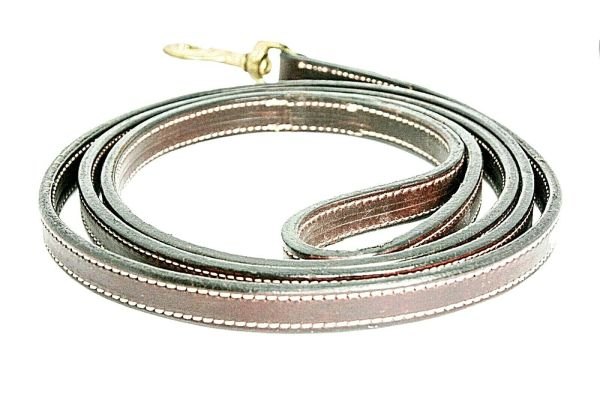 DOG LEASH DOUBLE LATIGO LEATHER 1/2-5/8-3/4-1X6' WITH SOLID BRASS SNAP/SEWED