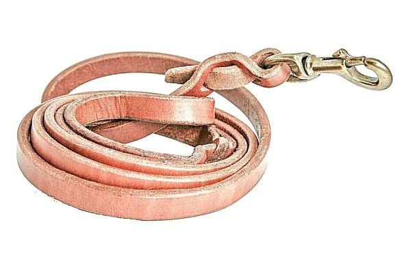 DOG LEASH HARNESS LEATHER 1/2-5/8-3/4-1X6' WITH SOLID BRASS HAND BRIADED SNAP