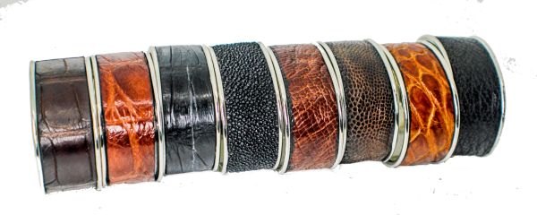 Exotic Mens Womans Bracelet or cuff 1 inch wide (genuine exotic leather)
