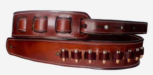 Leather Guitar straps Custom Handmade with bullet conchos and fully leather lined