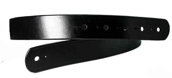 GUITAR STRAPCUSTOM HANDMADE LEATHER PLAIN BLACK BY AMERICAN HANDCRAFTED LEATHER