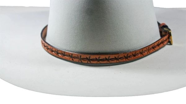 HAT BAND NEW WESTERN COWBOY BARBWIRE 1/2X28" HANDMADE ENGLISH BRIDLE LEATHER