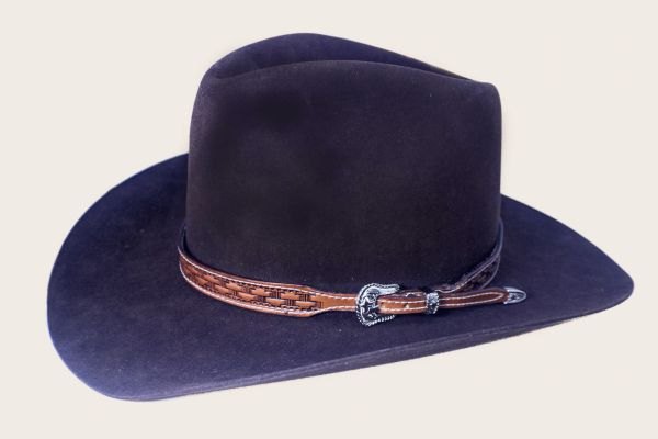 HAT BAND WESTERN COWBOY 3/4X28" HANDMADE BRIDLE LEATHER WITH BASKET WEAVE
