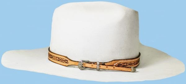 HAT BAND WESTERN COWBOY 3/4X28" HANDMADE BRIDLE LEATHER WITH INDIAN DESIGN