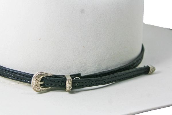 HAT BAND ALLIGATOR WESTERN COWBOY CUSTOM HANDMADE ALLIGATOR WITH SILVER COLOR BUCKEL SET