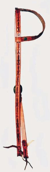 HEADSTALL CUSTOM HANDMADE ULTIMATE BROW BAND AND ONE EAR 5/8 FULL HARNESS LEATHER 45 CAL