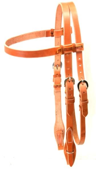 HEADSTALL HARNESS LEATHER 5/8 BROWBAND QUICK BIT CHANGE