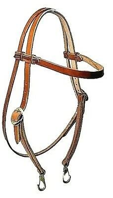 HEADSTALL HARNESS LEATHER 5/8 BROWBAND WITH BIT SNAPS