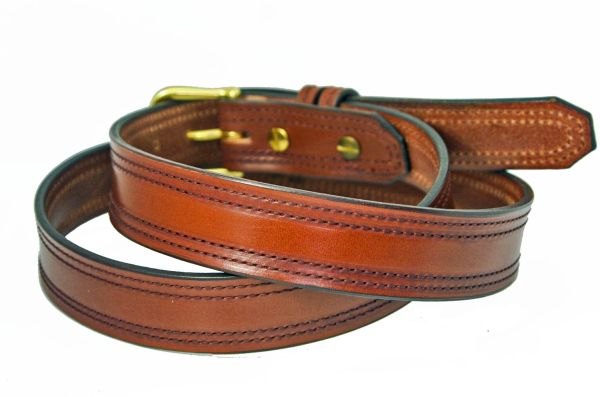 J/B Signature Leather Dress Belt all custom handmade from start to finish color Conker 1",1 /4"and 1 1/2"