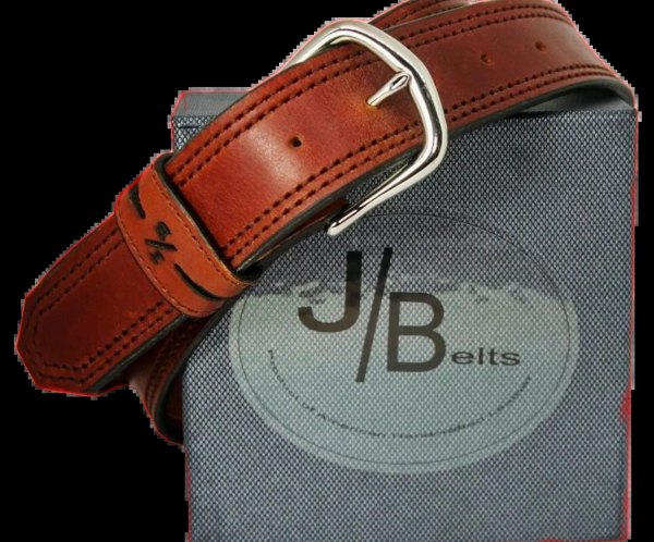 J/B Signature Leather Dress Belt, custom handmade from start to finish in hazel
