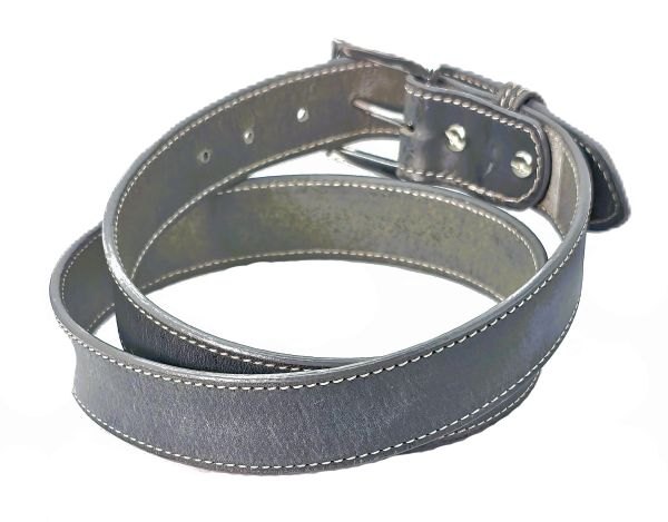 Leather Belt men or women Distress gray