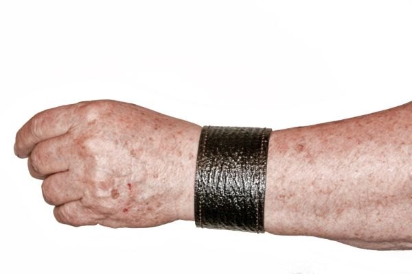 leather cuff or Bracelets Real Sharkskin all Kangaroo lined