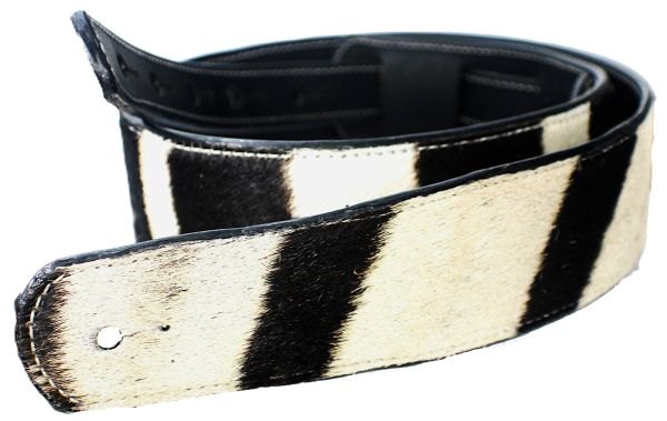REAL Zebra Leather Custom Handmade Guitar Strap 2 1/2"