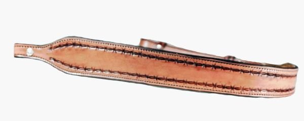 RIFLE SLING HAND CRAFTED IN BROWN, SADDLE TAN OR BLACK and NEW BARBWIRE DESIGN