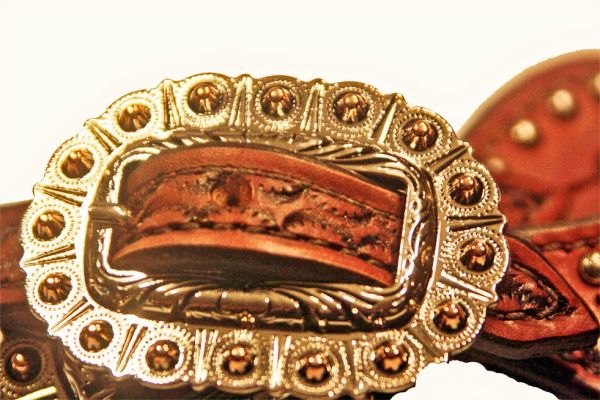SPUR STRAPS MENS ENGLISH BRIDLE LEATHER 4 COLORS OVAL BUCKLES AND SPOTS