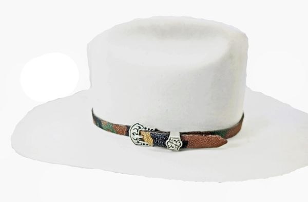 Sting Ray Hat Band & Jeremiah Watts Buckle Set Camouflage