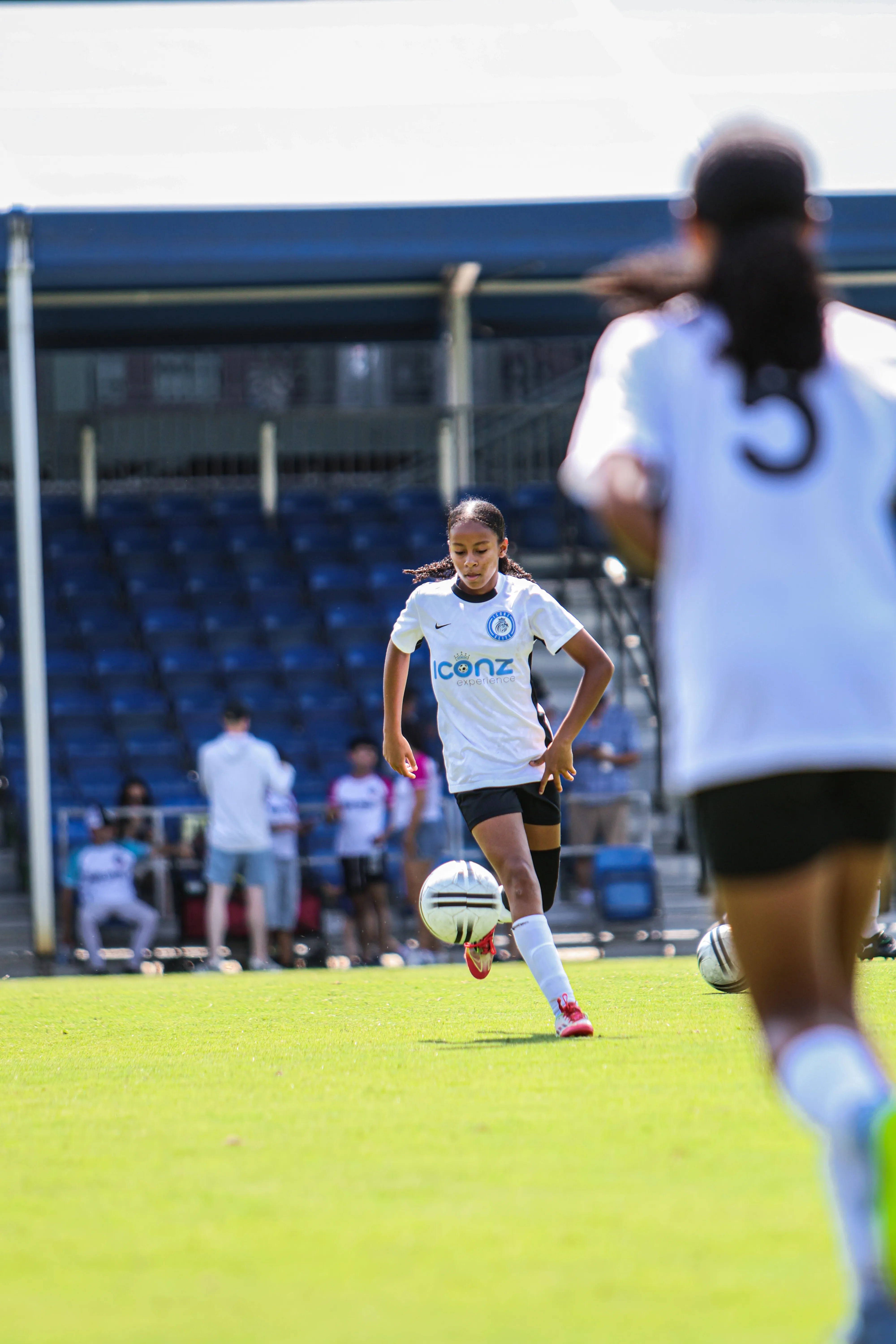 Iconz Elite player working with the ball during a girls training session