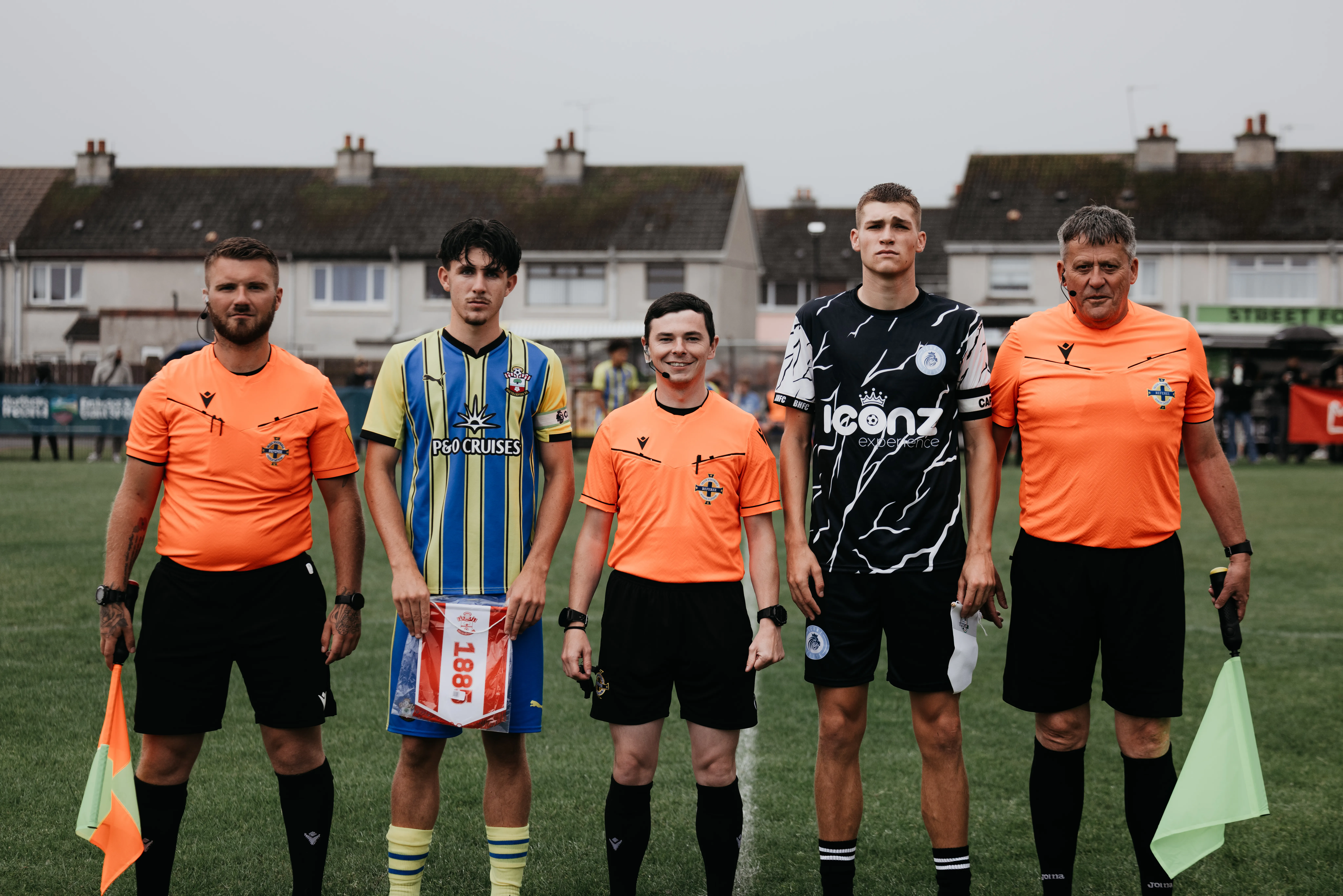 Iconz Elite and Southampton players lined up before a match