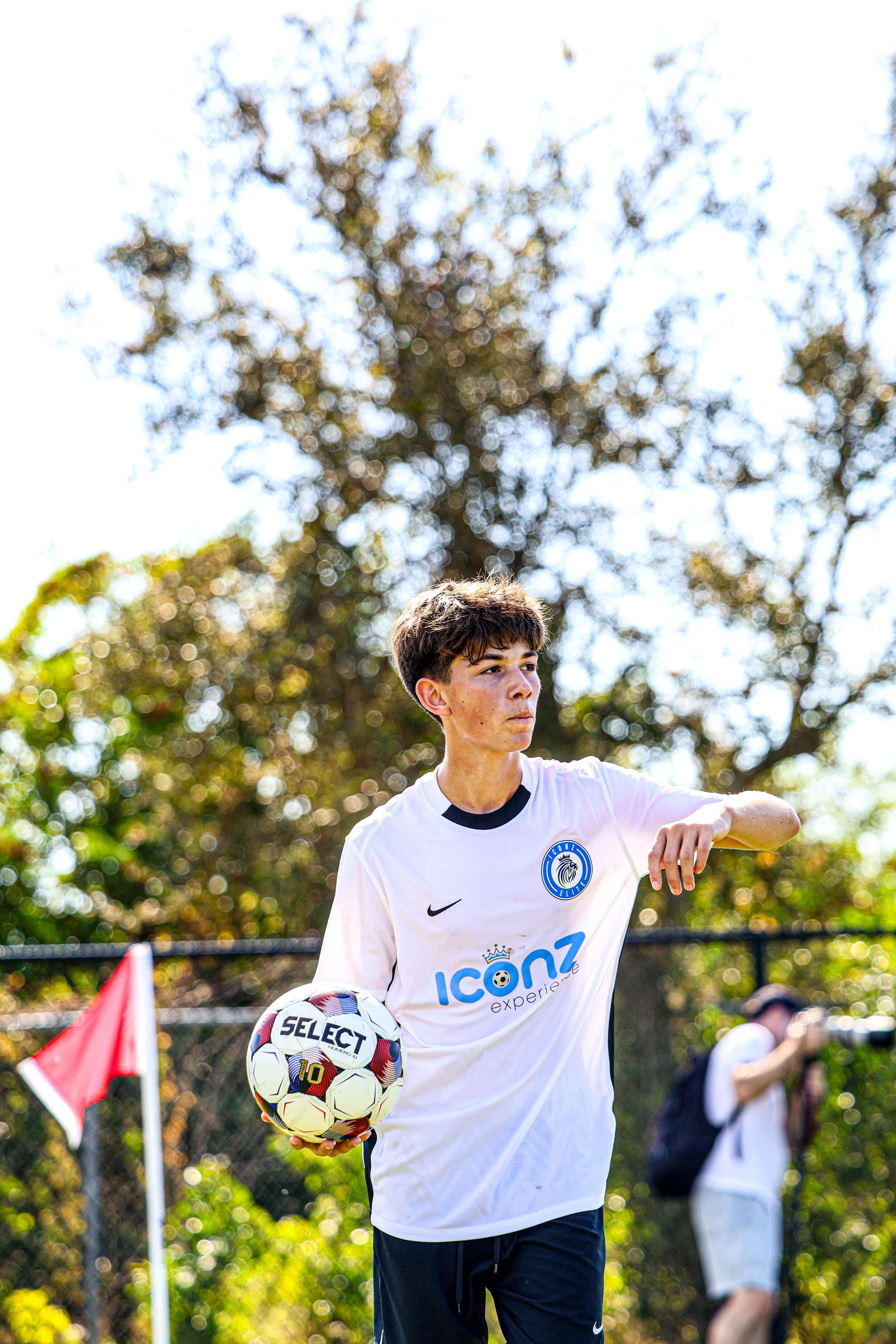 Iconz Elite player holding a ball after a training session