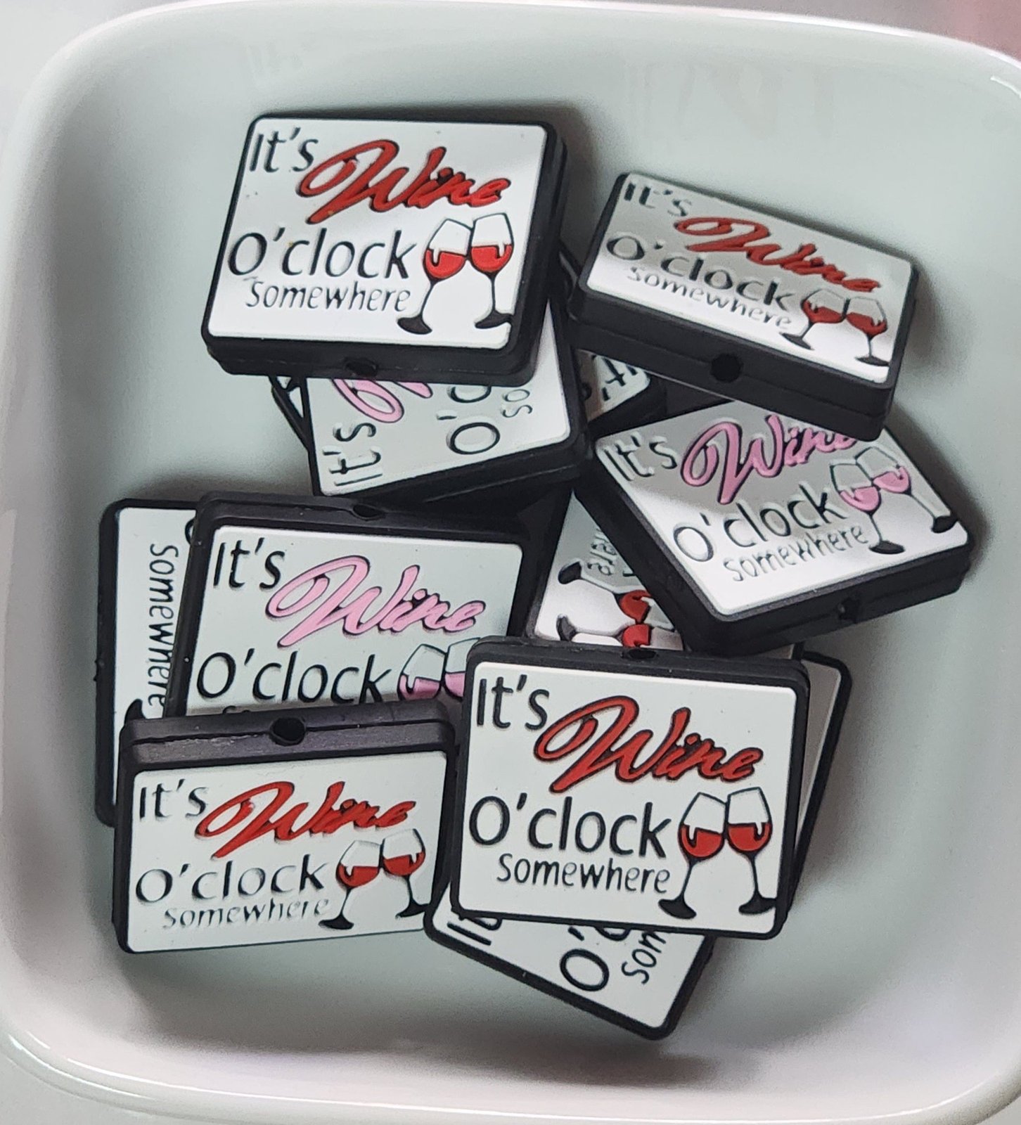 Wine O'Clock Silicone focal beads, photo 2