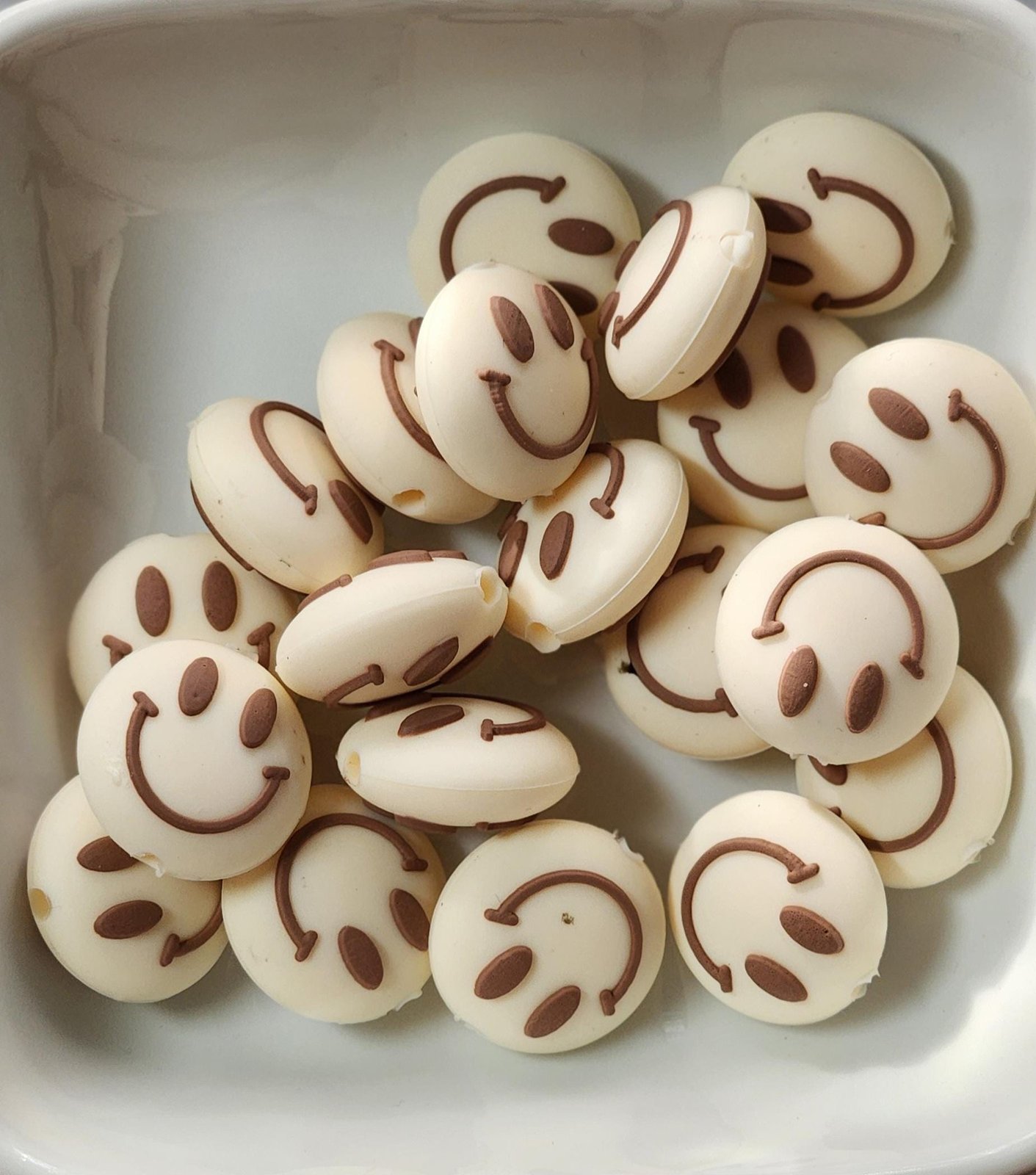 Smiley Silicone focal beads