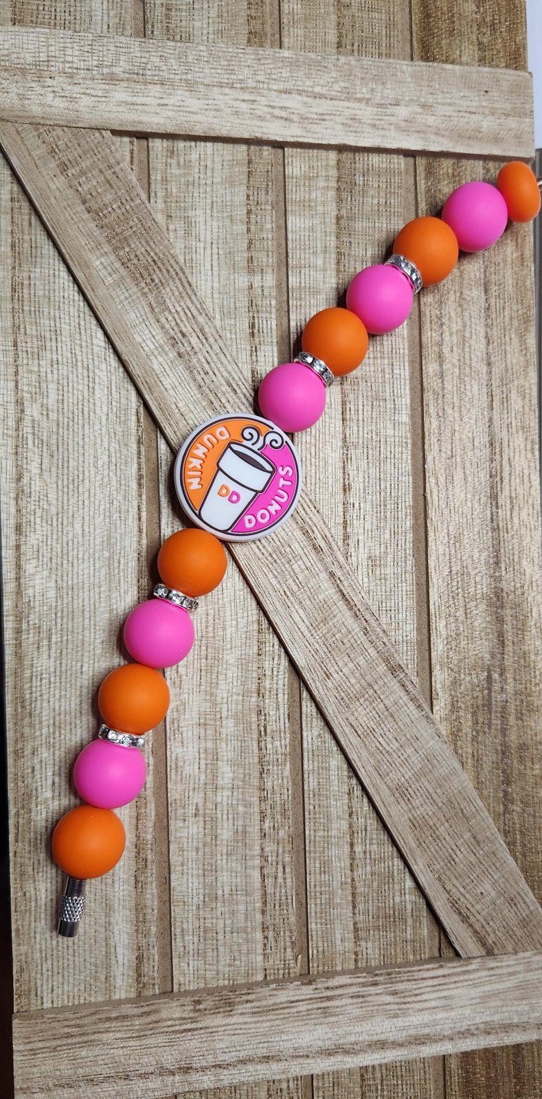 Donut coffee silicone beaded tumbler cup charm, photo 2