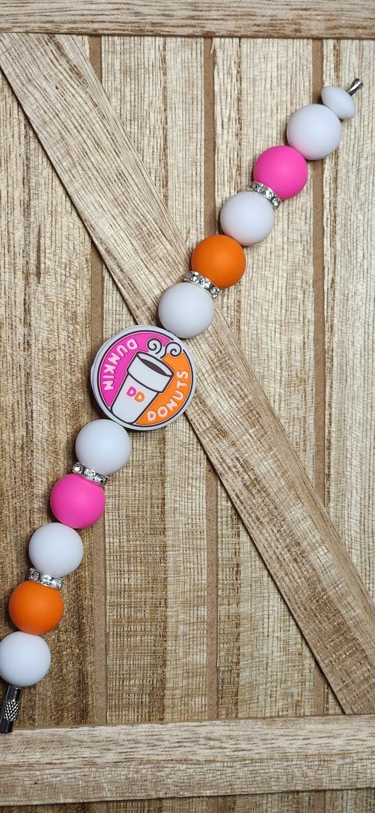 Donut coffee silicone beaded tumbler cup charm, photo 3