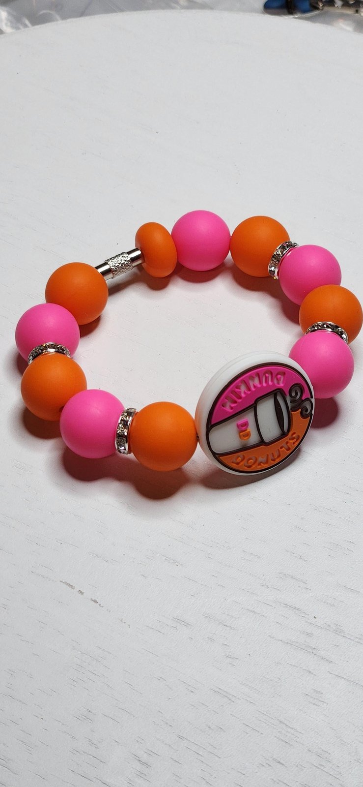Donut coffee silicone beaded tumbler cup charm, photo 4