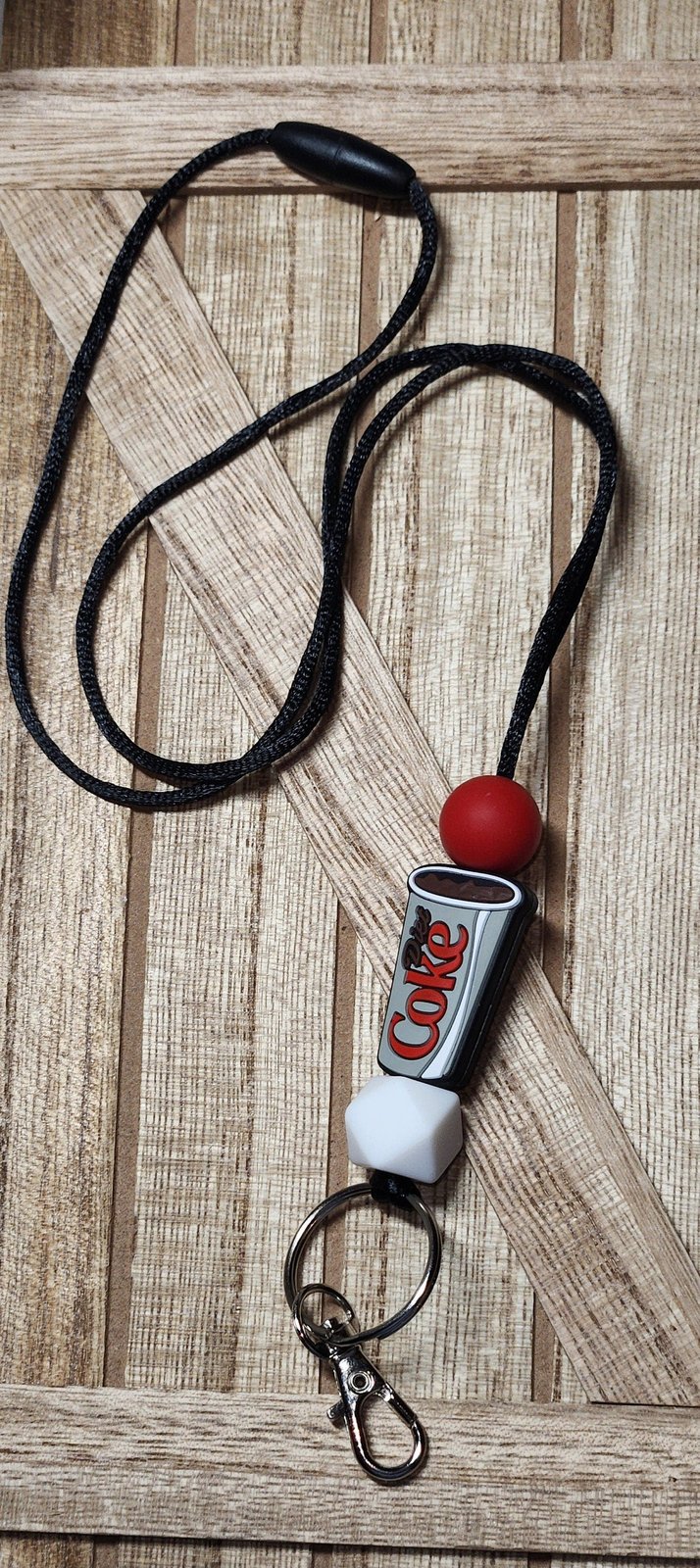 Diet Cola silicone beaded lanyard
