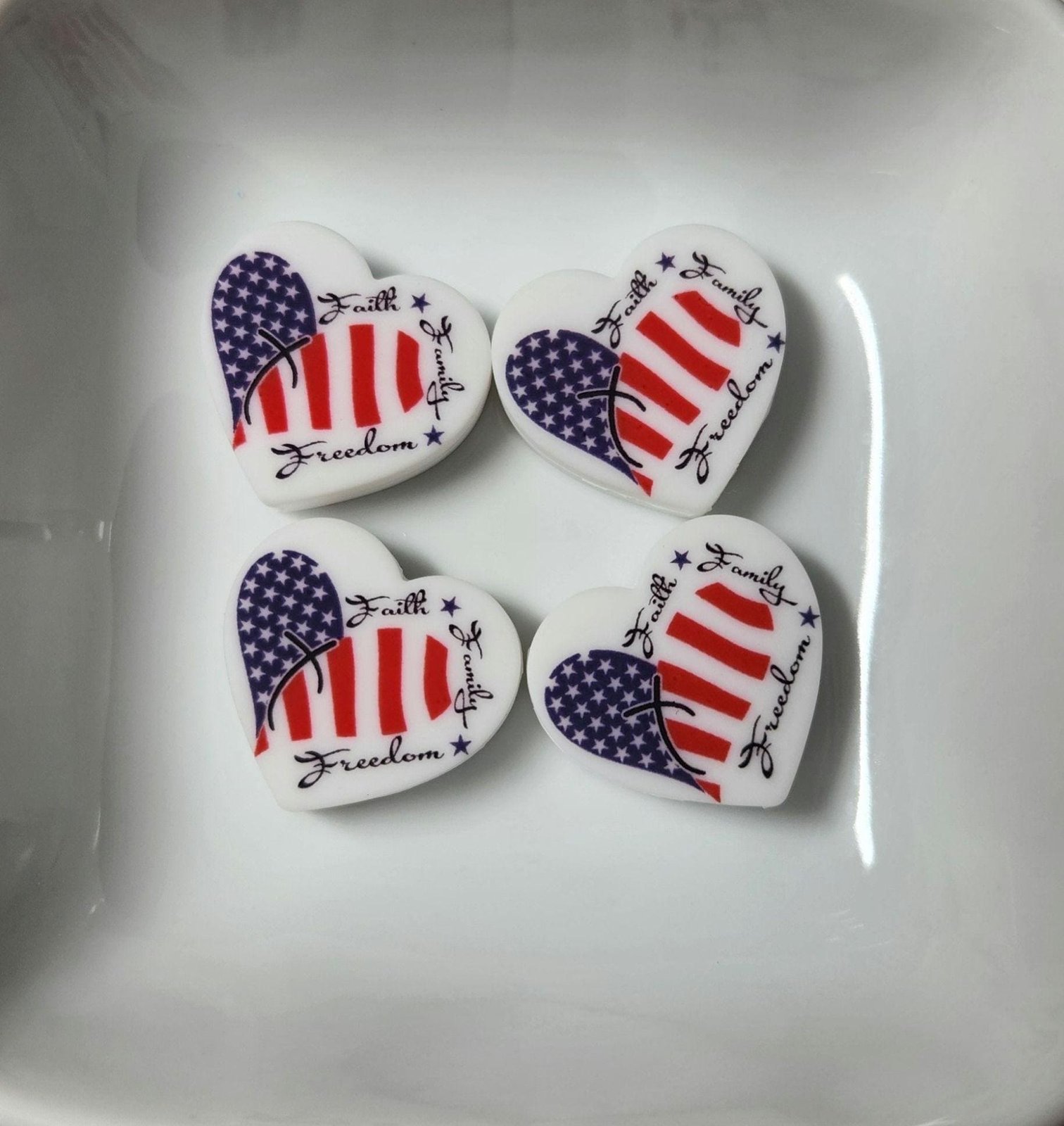 Patriotic Themed Silicone focal beads