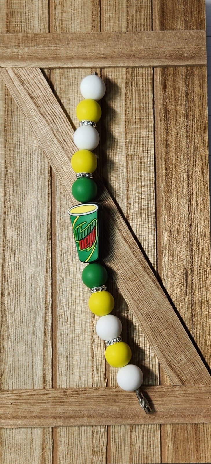 Mt Dew silicone beaded tumbler cup charm, photo 2