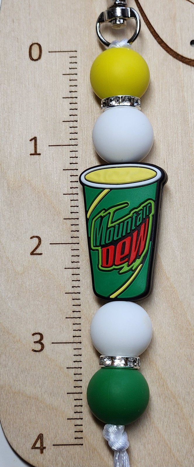 Mt Dew silicone beaded keychain, photo 2