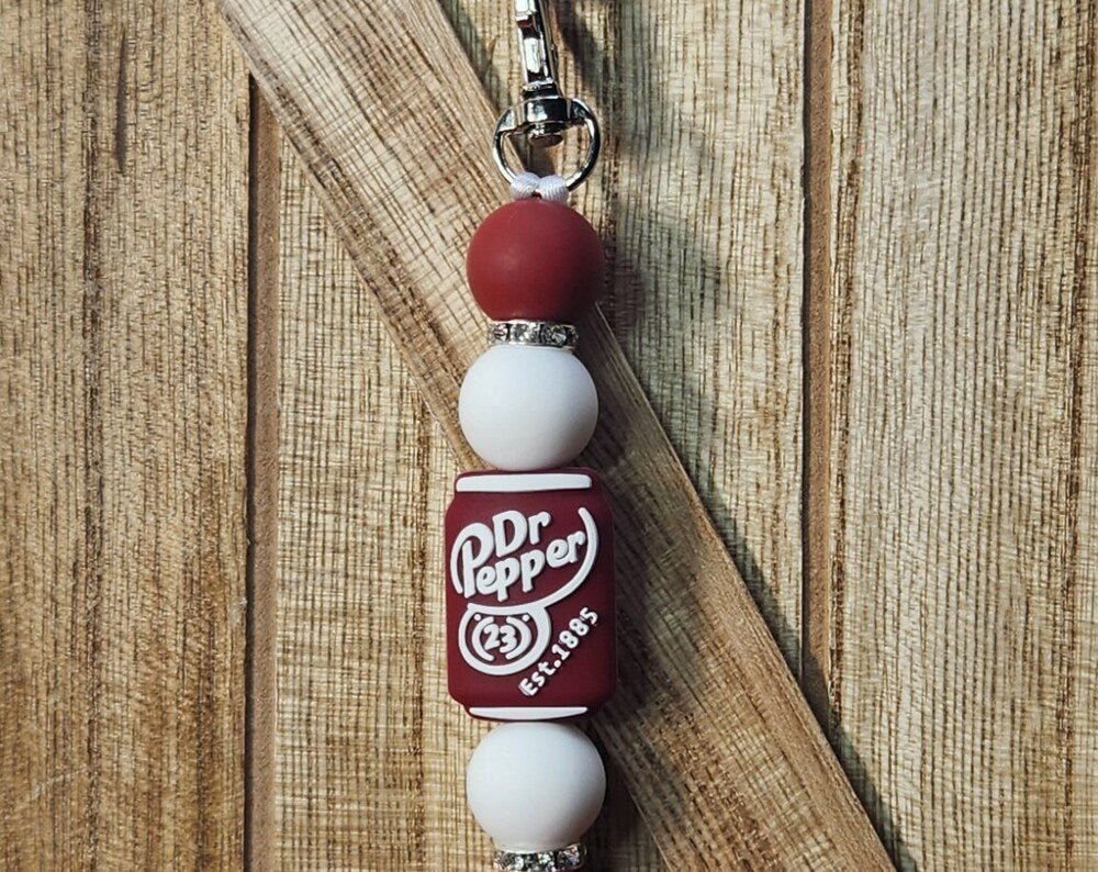 Pepper silicone beaded keychain