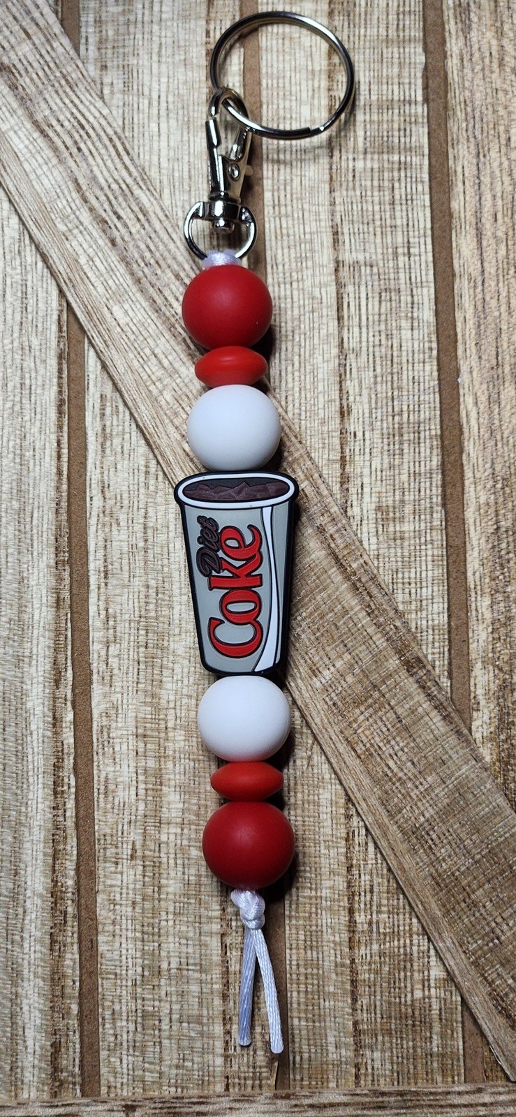 Diet Cola silicone beaded keychain, photo 2