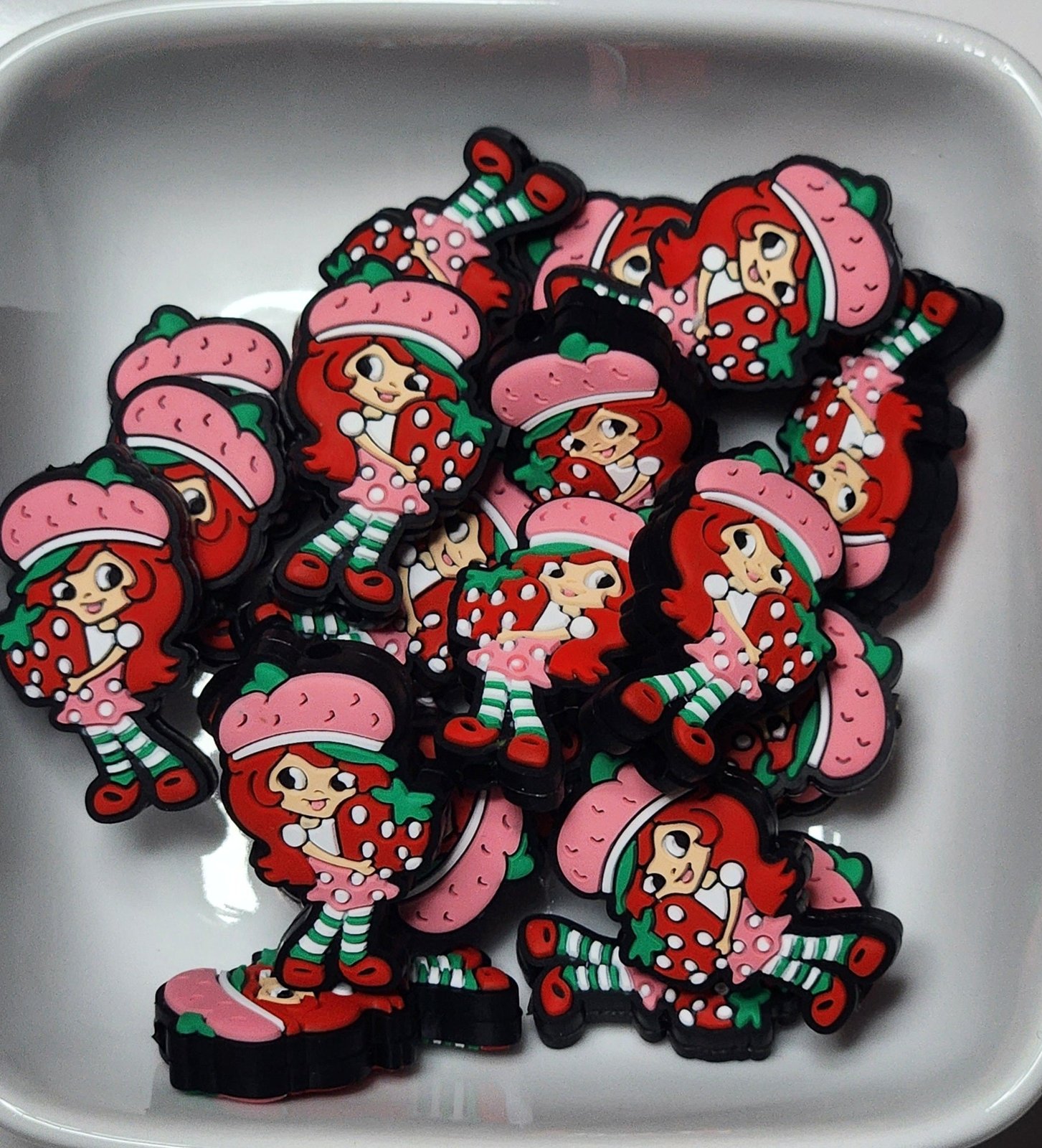 Strawberry Girl Silicone focal beads