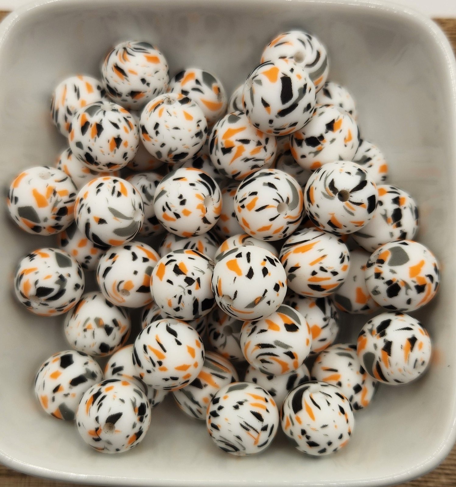 15 mm Printed Silicone Beads 10 pack, photo 11