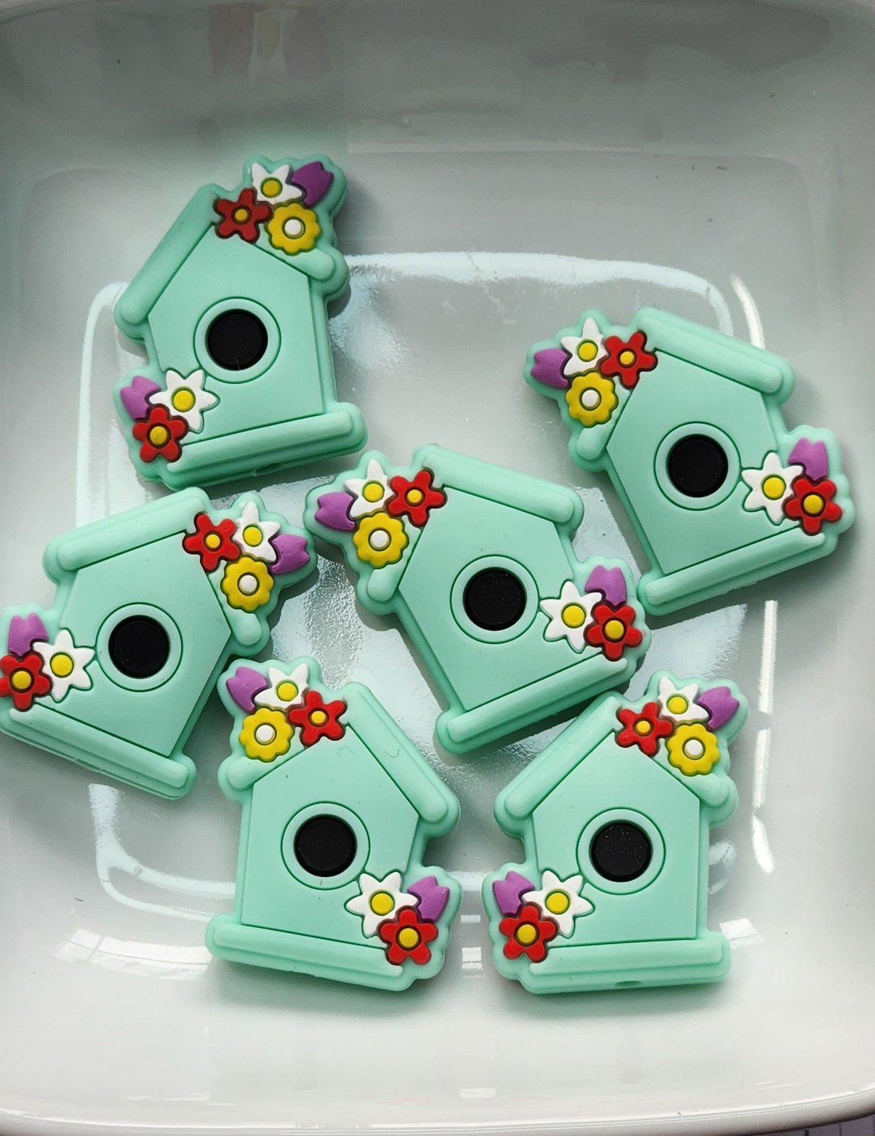 Birdhouse silicone focal beads, photo 2