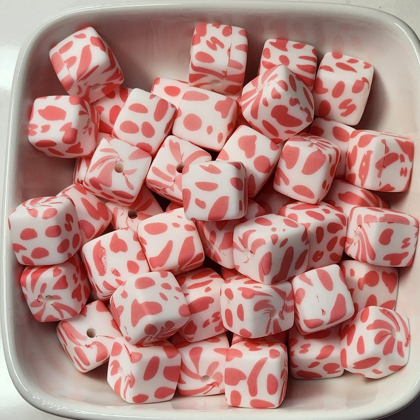 13.5 mm Square silicone beads *sold individually, photo 2