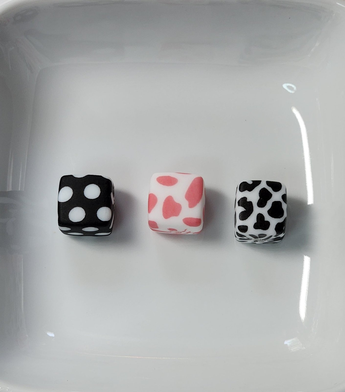13.5 mm Square silicone beads *sold individually, photo 4