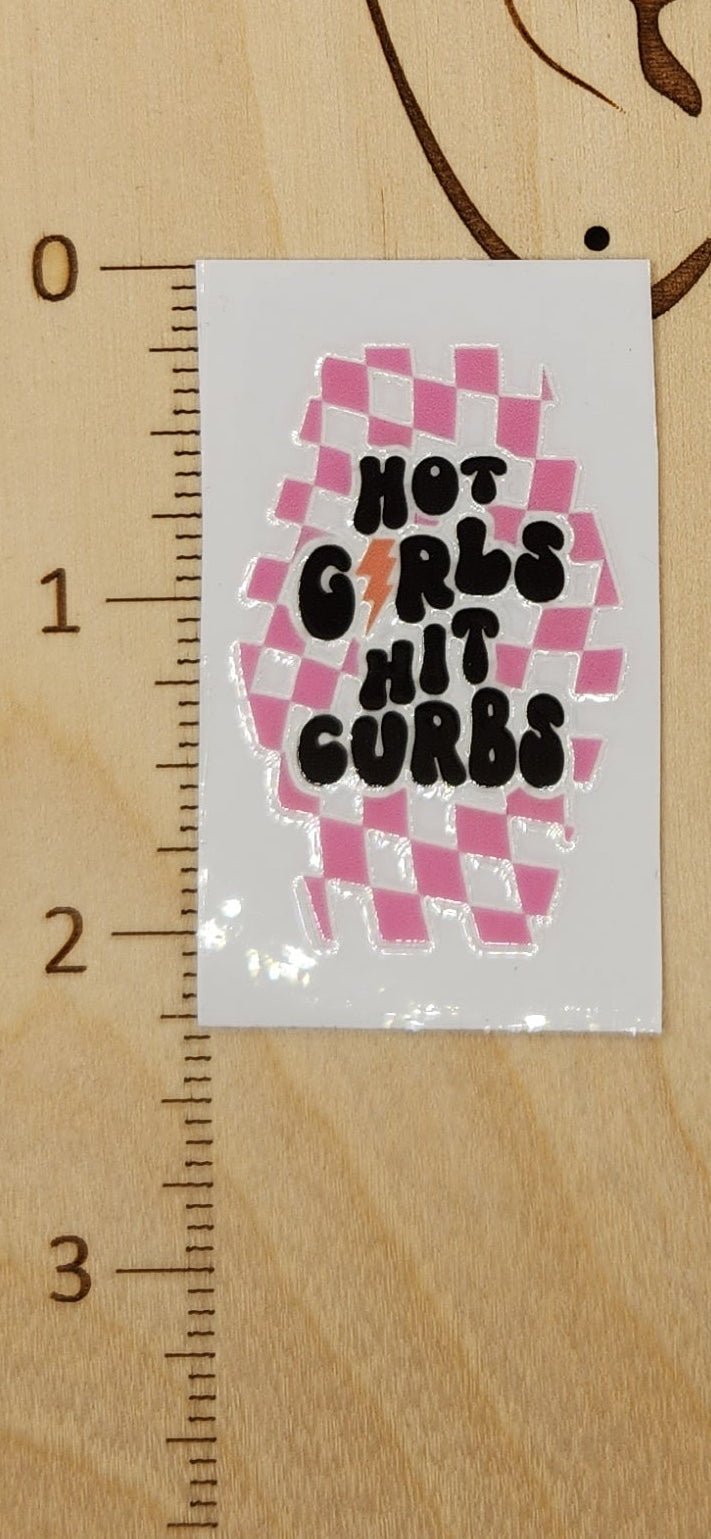 Hot girls hit curbs - 1.25 by 2.25 inches Mini UVDTF, photo 2