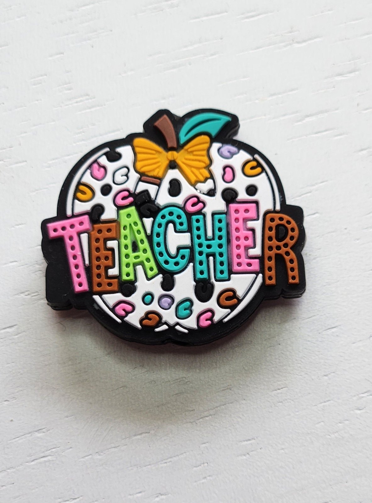 Pencil Bow Silicone focal bead