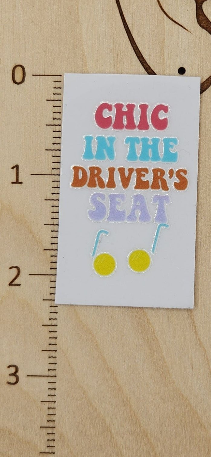 Chic in drivers seat - 1.25 by 2.25 inches Mini UVDTF, photo 2