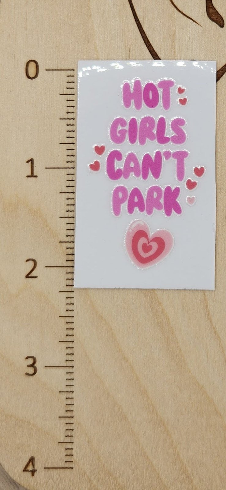 Hot girls can't park - 1.25 by 2.25 inches Mini UVDTF, photo 2