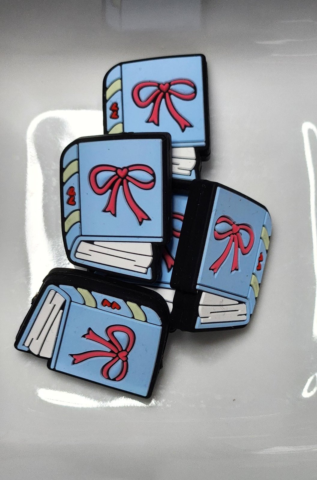 Book Bow Silicone focal bead