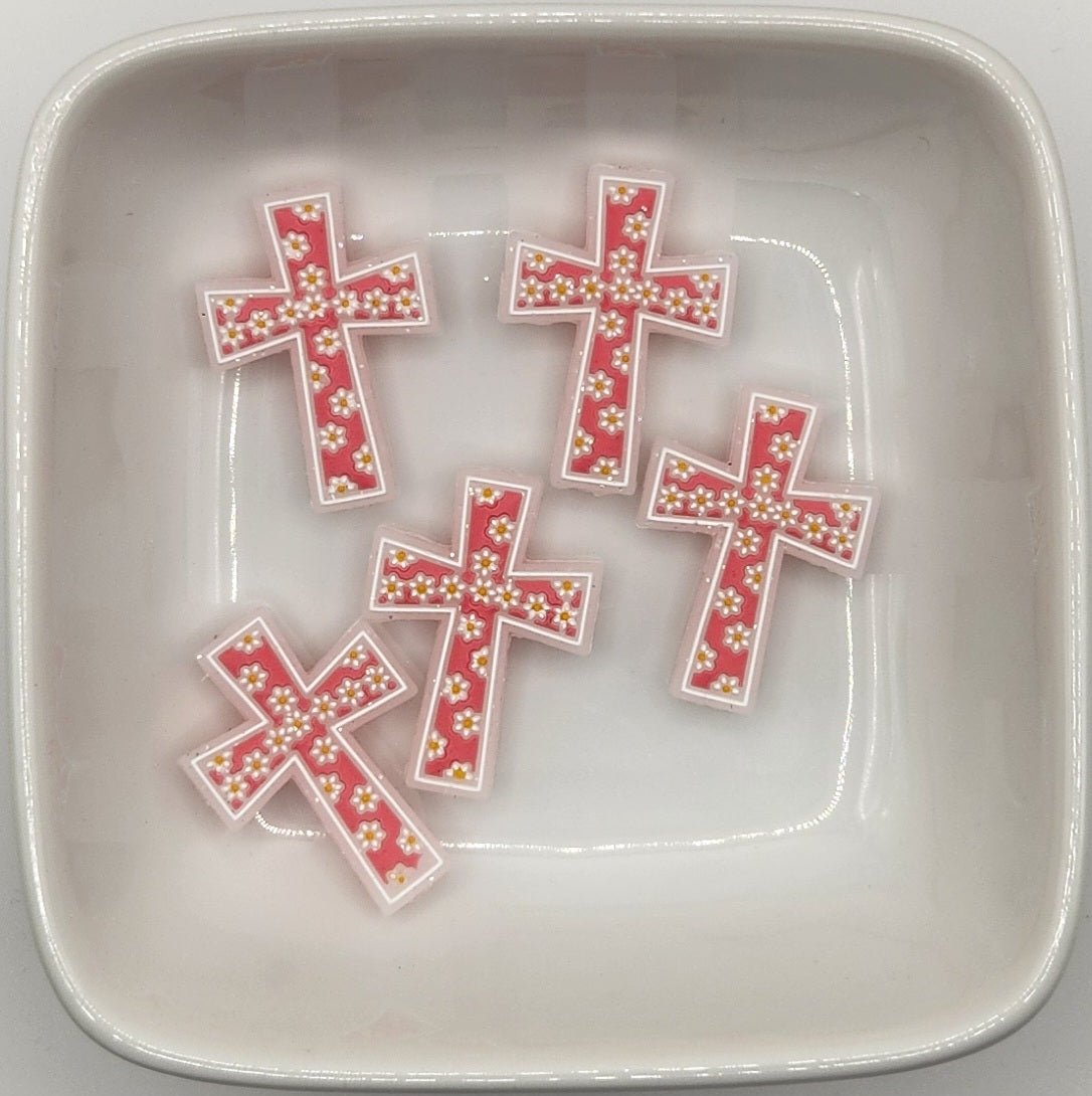 Floral Cross Silicone focal beads, photo 4