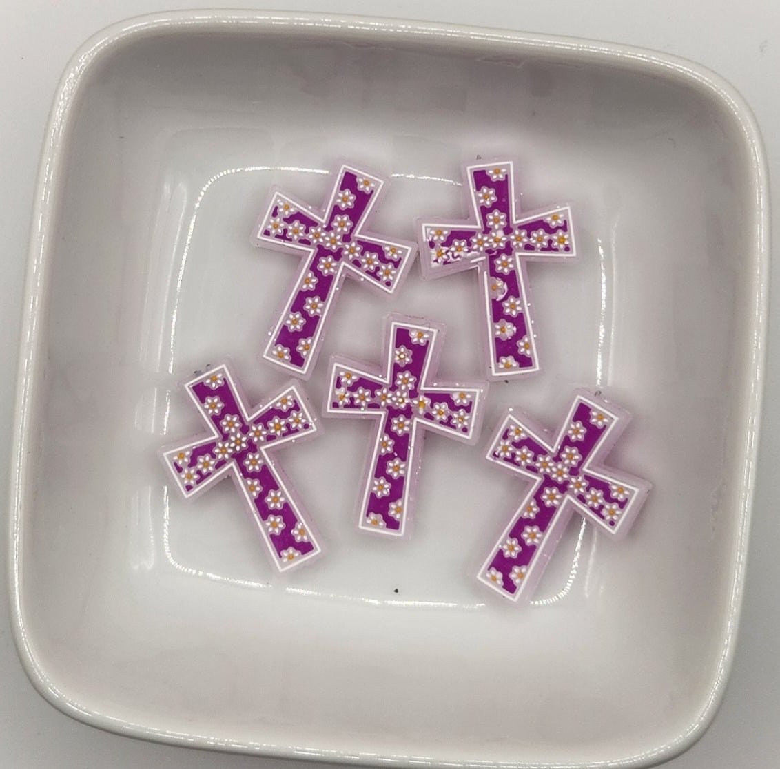 Floral Cross Silicone focal beads, photo 5